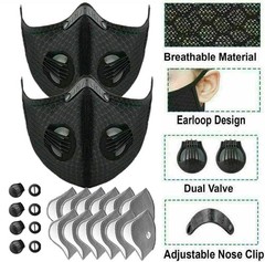 2x Half Face Cover Respirator Reusable Face Mask Bike Sports Worksite Facepiece
