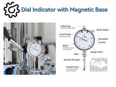 Dial Indicator with Magnetic Base 0.001″Precision Gauge Test Indicator Point Set