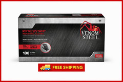 VENOM STEEL Nitrile Gloves Rip Resistant Size Fits Most 100CT! FREE SHIPPING!!!