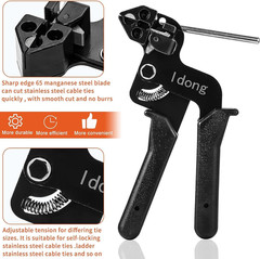 Stainless Steel Cable Tie Gun Kit 100PCS 4.6x270mm Zip Tie Tool Heavy Duty