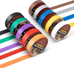 RED WOLF 10 Pack Colored Electrical Tape 3/4 Inch x 66 Ft Industrial Grade UL…