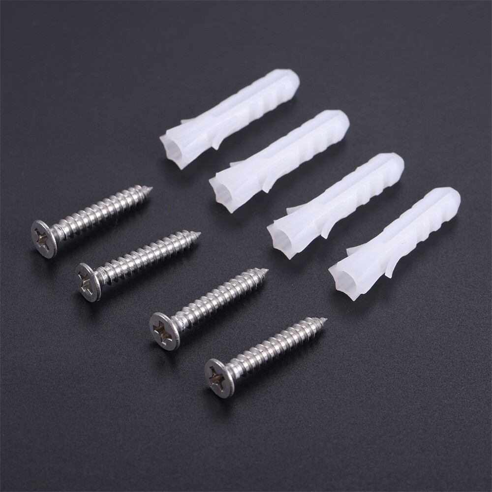4/8pcs Flat head Self-tapping Screws w Expansion Tube for Hanging Picture Frames
