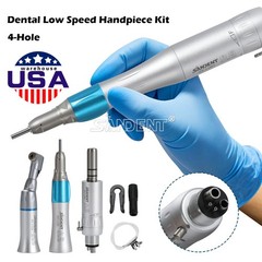 NSK Style Dental Slow Low Speed Handpiece Straight Contra Angle Air Motor 4Hole