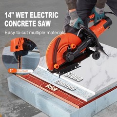 VEVOR 14” Portable Electric Concrete Saw with Water Pump and Blade Wet/Dry