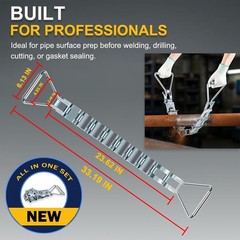 DS12 Steel Pipe Descaler 33″ for Zinc-Plated Steel Scale Remover, 3″ – 12″ Pipes