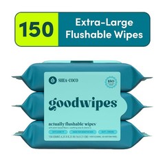 Flushable Wet Wipes for Adults Shea Butter Coconut Scented Personal Hygiene