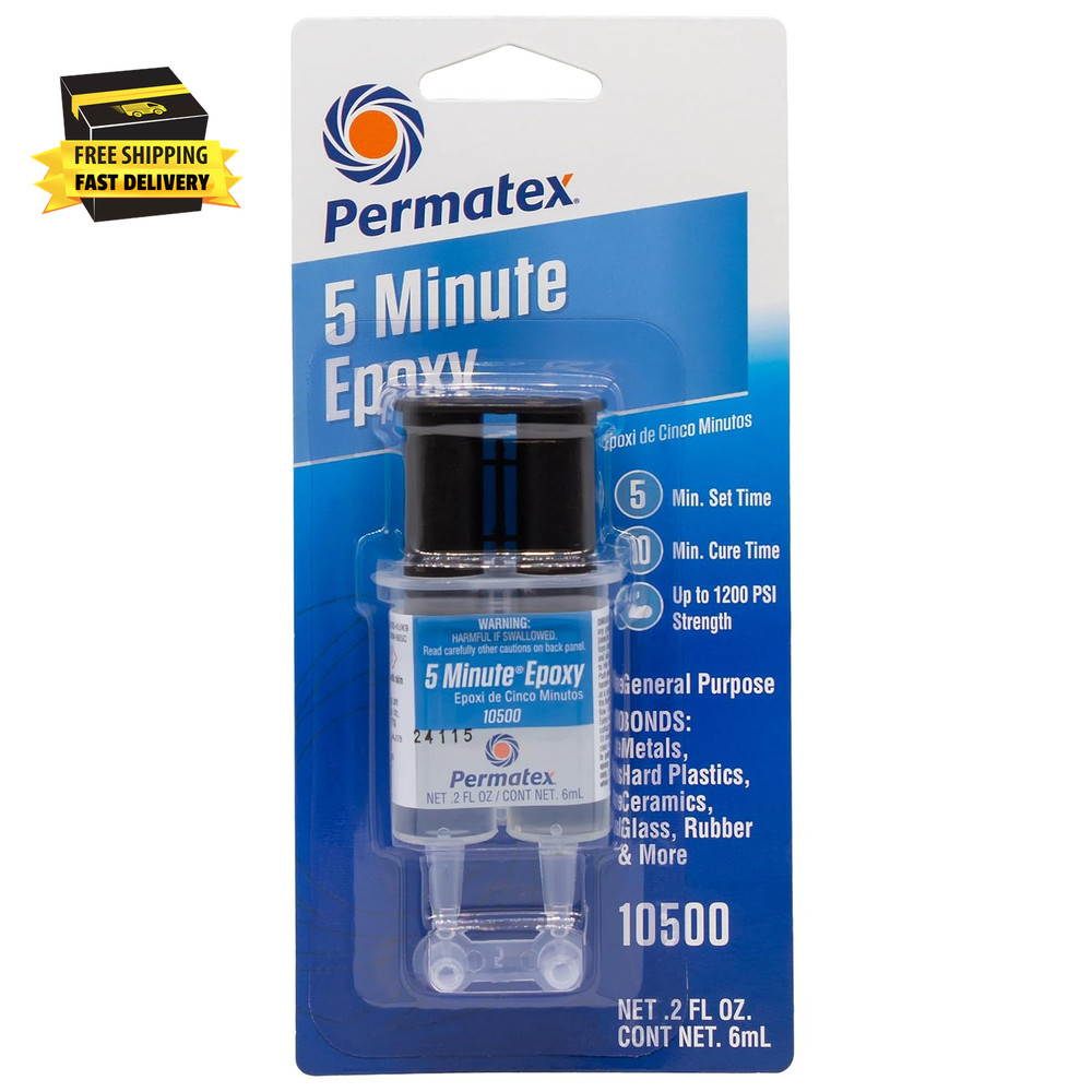 10500-5 Minute Epoxy, Single-Use Syringe for General Purpose Creates a Hard, Rig