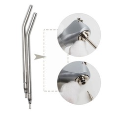 Dental 3 Way Air Water Syringe Triple Spray Handpiece with 2 Nozzles Tips Tubes