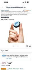 Natesukii 128GB Magnetic Voice Activated Recorder 9800hr Flash Memory