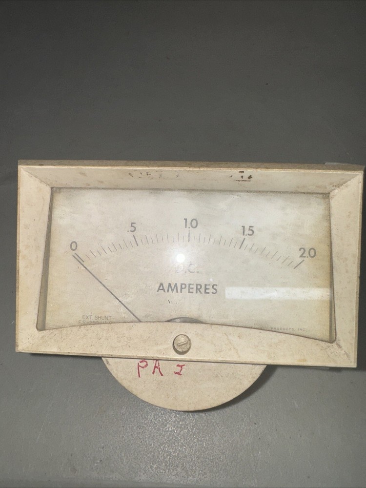 Assembly Products Inc. D.C. Amperes 0-2.0 Gauge Meter Vintage