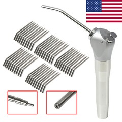 Dental 3 Way Air Water Spray Triple Syringe Handpiece w/ 50 Nozzles Tips Tubes