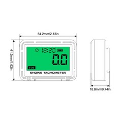 Digital Tachometer Hour Meter Waterproof IP68 RPM Alert 0-18000 LCD Backlight