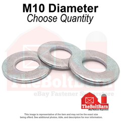 M10 Class 10 Hardened Flat Washers Zinc Clear (Pick Quantity)