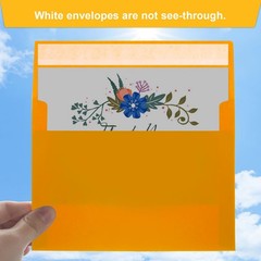 50 Packs Yellow 5×7 Envelopes 5×7, Fade Bright A7 (5.25×7.25in),