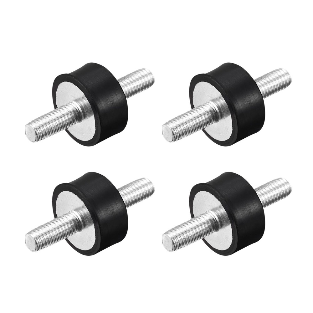 4pcs Rubber Mounts M6x18mm Male Vibration Isolator Shock Absorber D20mmxH10mm