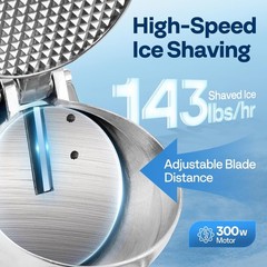300W Electric Snow Cone Crusher Maker Machine 143lbs Commercial Ice Shaver