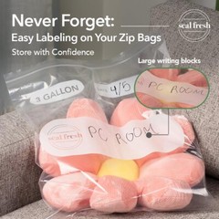 3 Gallon Heavy Duty Plastic Storage Bags – 15 Count Jumbo Zip Bags