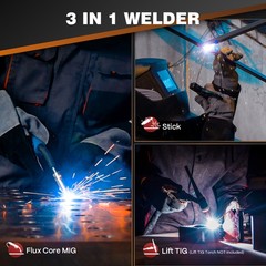 ARCCAPTAIN 135A MIG Welder Flux Core MIG Lift TIG Stick Large LED Display Welder
