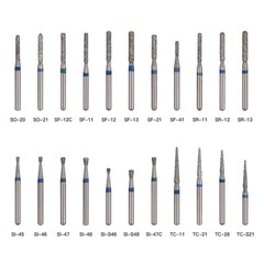 Dental Diamond FG Burs for High Speed Handpiece Friction Grip 1.6mm 100 Types