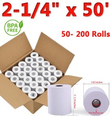 2-1/4″ x 50′ & 2 1/4″ x 85′ Thermal Credit Card Cash Register POS Receipt Paper