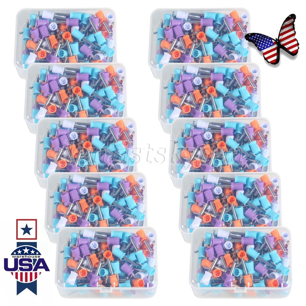100-1000*Dental Rubber Prophy Tooth Teeth Polish Polishing Cups Latch Type Brush