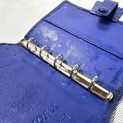Filofax Leather Notebook 5 Hole Blue Piccadilly M5 Size Cover Used From Japan