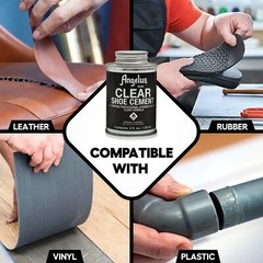 Clear Shoe Cement Adhesive for Leather Rubber Plastic Vinyl 4oz All Purpose Glue