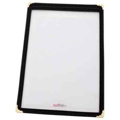 Winco Single Menu Cover, 8.5-Inch x 5.5-Inch, Black, 10 Pack