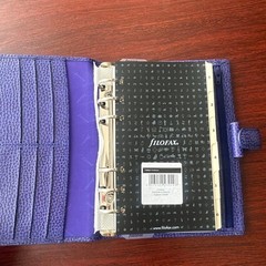 Filofax Finsbury Purple Leather System Organizer Planner Used