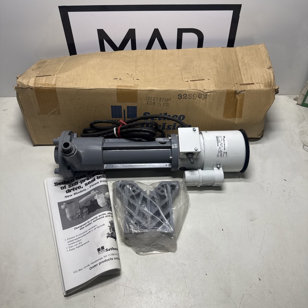 Sethco 353-211P “ZDX” 1/3CS Series CPVC Sealless Cantilever Pump New
