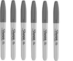 Sharpie Permanent Marker Fine Point Slate Gray 6 Count