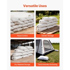 Uimoso 100 Pack Sandbags 16″ x 26″ Durable Bags with 50lb Capacity Empty