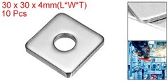 Square Washer 10Pcs, M10x30x30x4mm 304 Stainless Steel Square Plate Washers