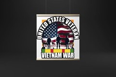Vietnam War United States Veteran | Laminated Vinyl Decal Sticker Label