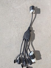 24 inch 1 to 4 Outlet Locomotive Refrigerator Adapter Splitter Cable Plug Cord