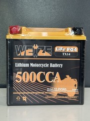 Weize Lithium YTX14-Bs Group 14 500CCA Life PO4 Motorcycle Battery 12V 5Ah ATV