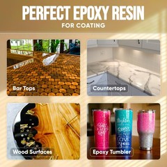 Table Top Epoxy Resin Kit 1 Gallon – Ultra Clear, High-Gloss, UV & Scratch Re…