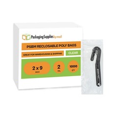 1000 ZIP SEAL BAGS 2″ x 9″ CLEAR 2 MIL PLASTIC RECLOSABLE TOP LOCK MINI BAGGIES