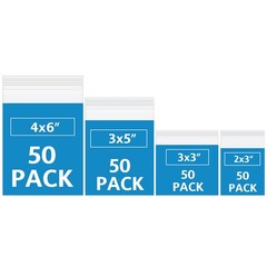 200 Pack Small Plastic Bags, Mini Baggies 4 Assorted Sizes. 2×3 3×3 3×5 4×6 Inch