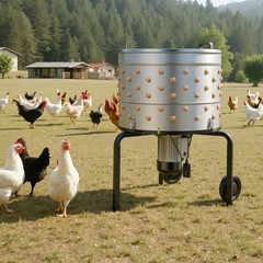 VEVOR 25.6″ Electric Chicken Plucker Machine 1200W & 275RPM 158 Fingers & Wheels