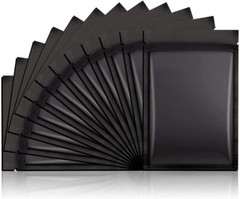100 Premium 3×4″ Matte Black Small Double-Sided Mylar Foil Zip Storage Bags