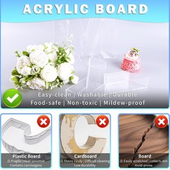 Amzwkt 10 Acrylic Charcuterie Letters Fillable Tray Reusable Alphabet Number