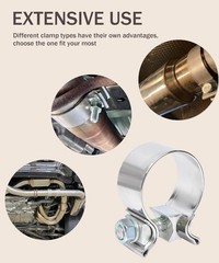 Stainless Steel Exhaust Clamp, Narrow Band Muffler Seal, Car Acce Size: 2 inch