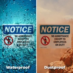 No Admittance Except To Employees On Duty OSHA Notice Sign, Decal 5 or 10 Pack