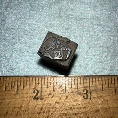 Printing Block “ Older Mans Face Smiling “ Lead Block