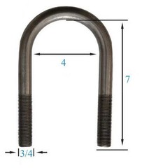 Unbranded 3/4″ x 4″ x 7″ U-Bolt NOS
