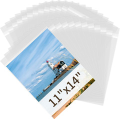 Acid Free 11×14 Art Sleeves Clear Plastic Paper Protectors 25 Pack Storage