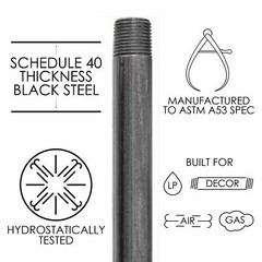 1/2 in. X 48 in. Black Pipe 4 Pack