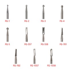 10-100Pcs Dental Carbide Burs fit for High Speed Handpiece Round Cone Bur FG 1.6