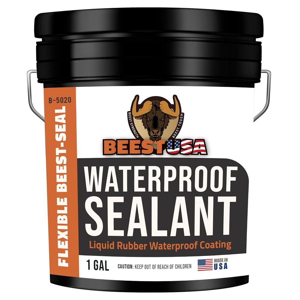 Liquid Rubber Waterproof Sealant Black, 1 Gallon Covers up to 25-35 Sq ft|